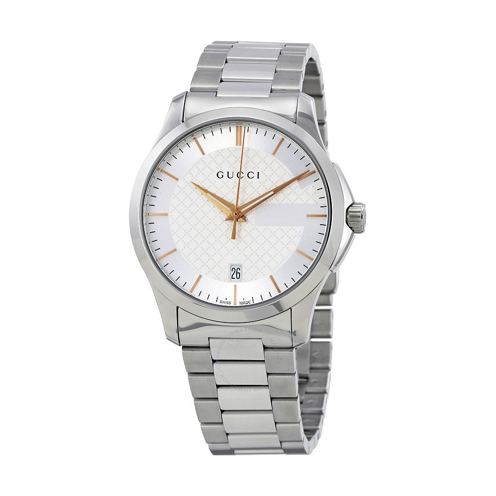 GUCCI G-Timeless Silver Dial Stainless Steel Unisex Watch YA126442