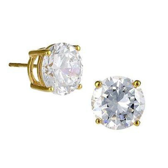 Crislu 300169e00cz Large Gold Plated Claw Studs With Round Cubic Zirconia