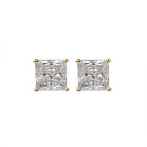 Crislu 302544e00cz Gold Plated Claw studs with Clear Cut cubic Zirconia
