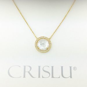 Crislu 309975N16CZ Sterling Silver Gold Plated Crystal Pendant