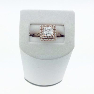 Crislu 8010138R70CZ Sterling Silver Rose Gold Plated Micro Pave Ring Size 7