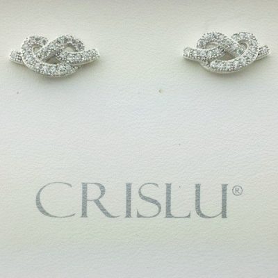 Crislu 909876E00CZ Pretzel Sterling Platinum Earrings