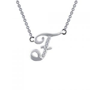 Lafonn 9N055CLP18 Pave Initial F Necklace