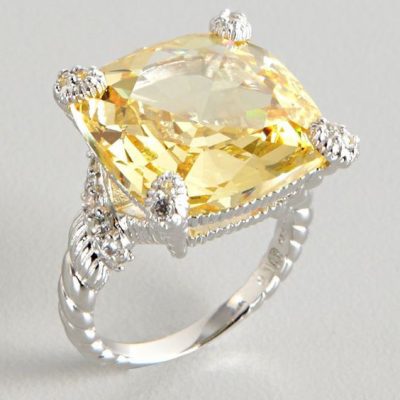 Judith Ripka Canary Crystal Gold Ring