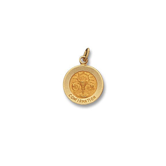 14 Kt. Round Yellow Solid Confirmation Religious Medal