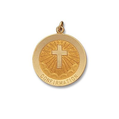 14 Kt. Round Yellow Solid Confirmation Religious Medal