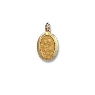St. Joseph SERIES Oval 14 KT. Yellow Solid Religious Medal