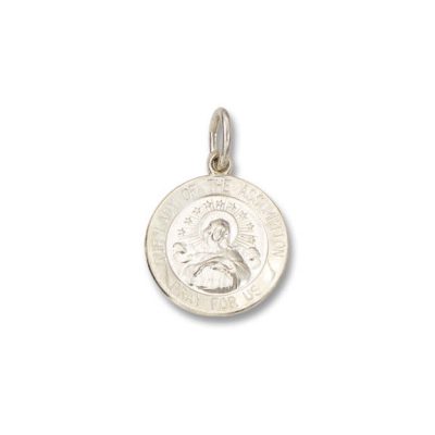 Lady of the Assumption SERIES Round Silver Bright Plated Religious Medal