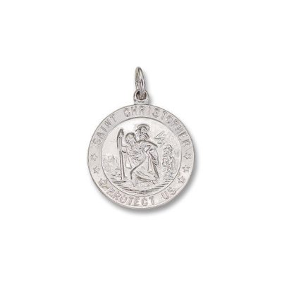 St. Christopher Round Silver Religious Medal S16RH