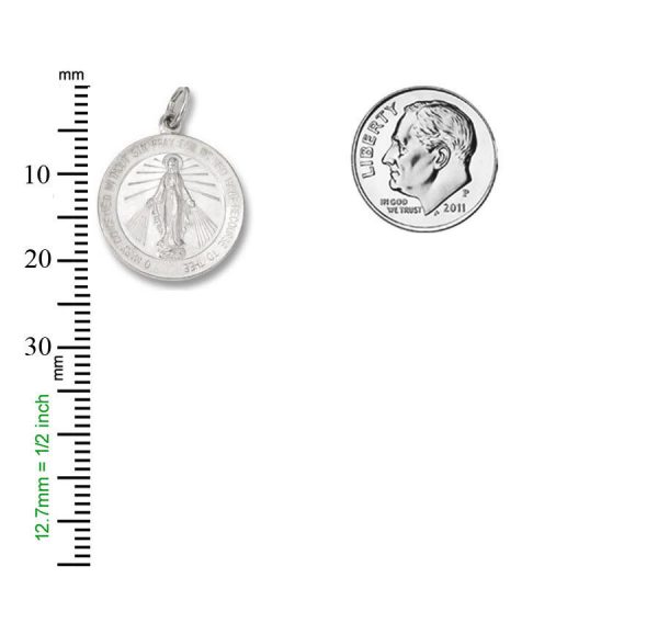 Sterling Silver Miraculous Religious Medal S21RH