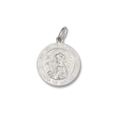 Montserrate SERIES Round Silver Bright Plated Religious Medal 3/4 Inch