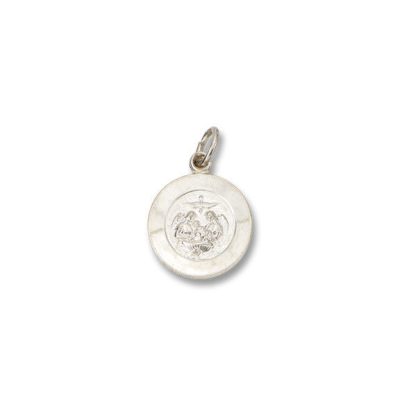 Baptism SERIES Round Silver Bright Plated Religious Medal S272/1RH
