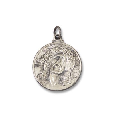 Ecce Homo SERIES Round Silver Antiqued 3/4 Inch Religious Medal