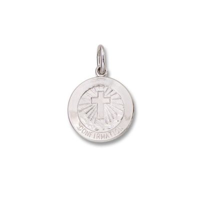 Confirmation SERIES Round Silver Bright Plated Religious Medal S318RH