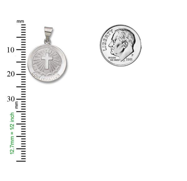 Confirmation SERIES Round Silver Bright Plated Religious Medal S333RH