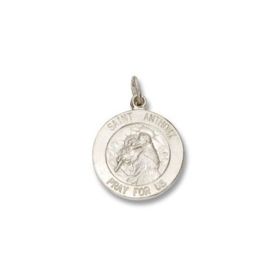 St. Anthony SERIES Round Silver Bright Plated Religious Medal S36RH