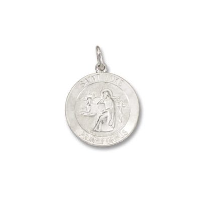 St. Luke  SERIES  Round  Silver Bright Plated Religious Medal S412RH