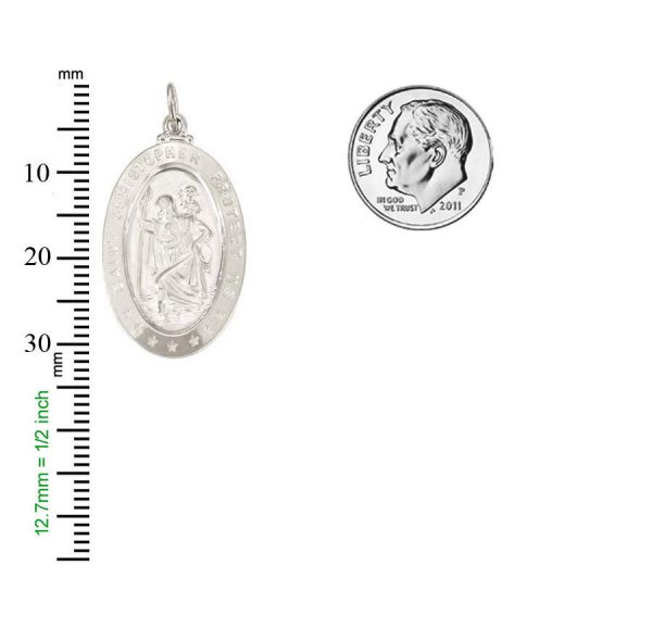 St. Christopher S7RH Silver Bright Religious Medal