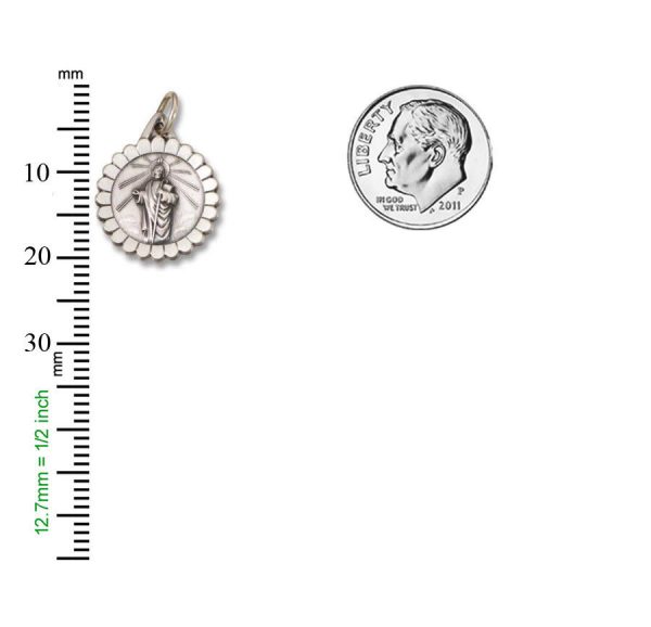 St. Jude Thaddeus SERIES Round Silver Antiqued Religious Medal s972