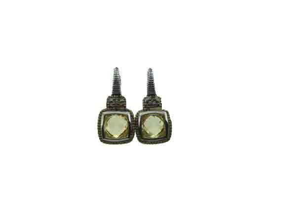 Judith Ripka Canary Crystal Cushion Stone Earrings SE286DI-CA