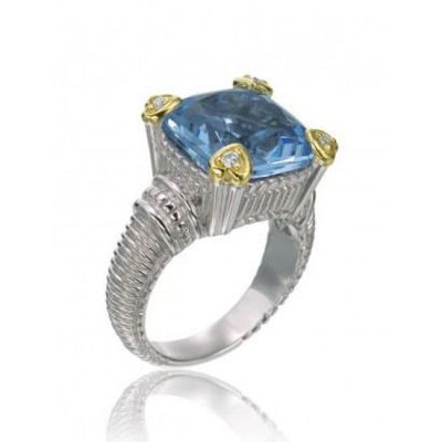 Judith Ripka Blue Quartz & Diamond Heart Ring