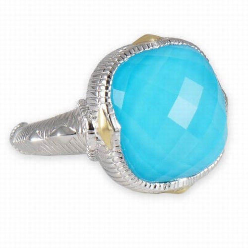 Judith Ripka Contempo Cushion Turquoise Sterling Silver Ring SR289-TQD-7