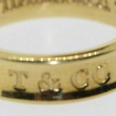 TIFFANY & CO.18k 750 Yellow Gold 1837 Concave 6MM Ring