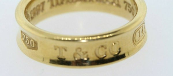 TIFFANY & CO.18k 750 Yellow Gold 1837 Concave 6MM Ring