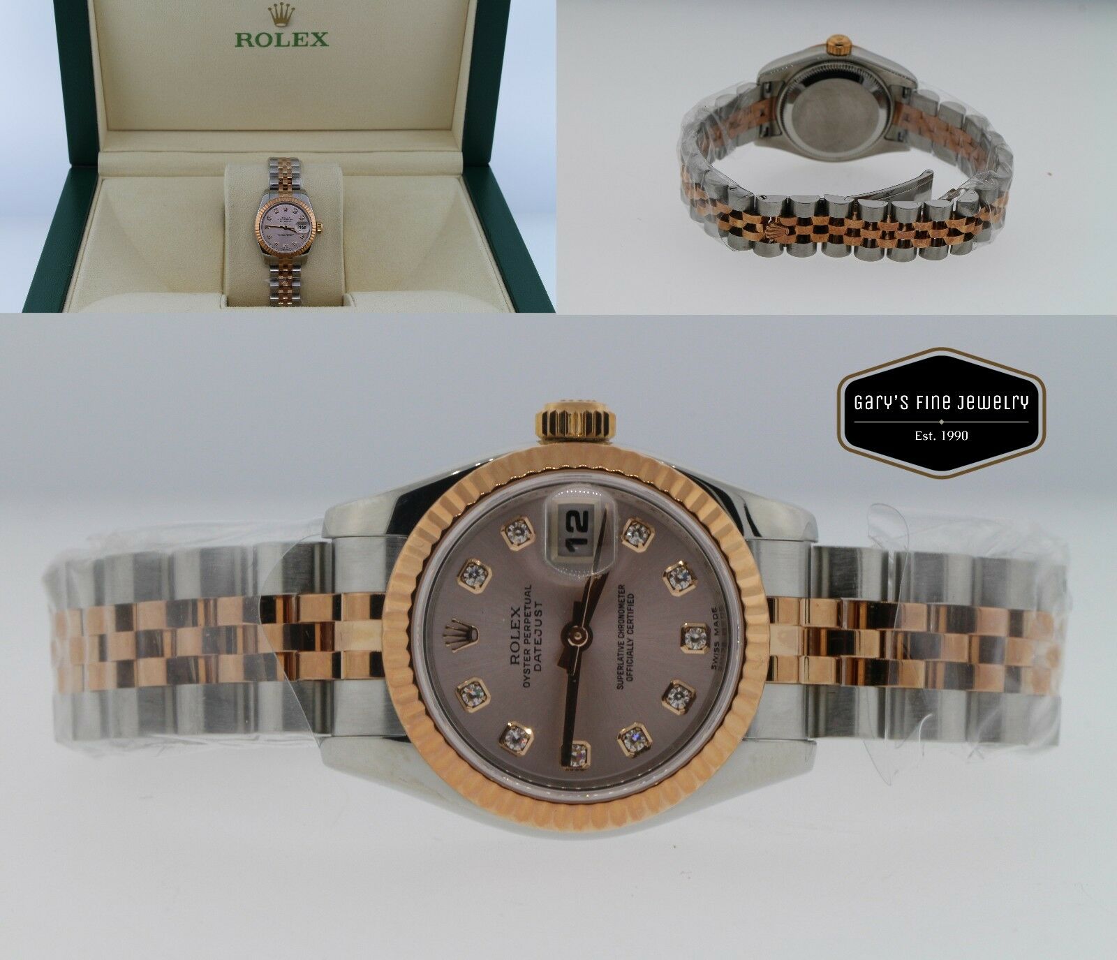 Rolex Datejust 179171PDJ Two Tone 18K Rose Gold/Stainless Steel 26mm Watch