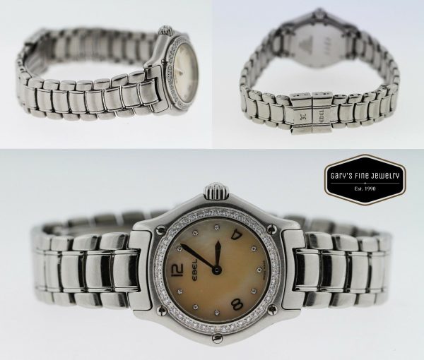 Ebel 1911 Diamond Bezel & Diamond Mother of Pearl Dial, Stainless Steel Watch