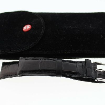 Michele 18mm Black Alligator Strap Band with SS Tang Buckle w/ Case