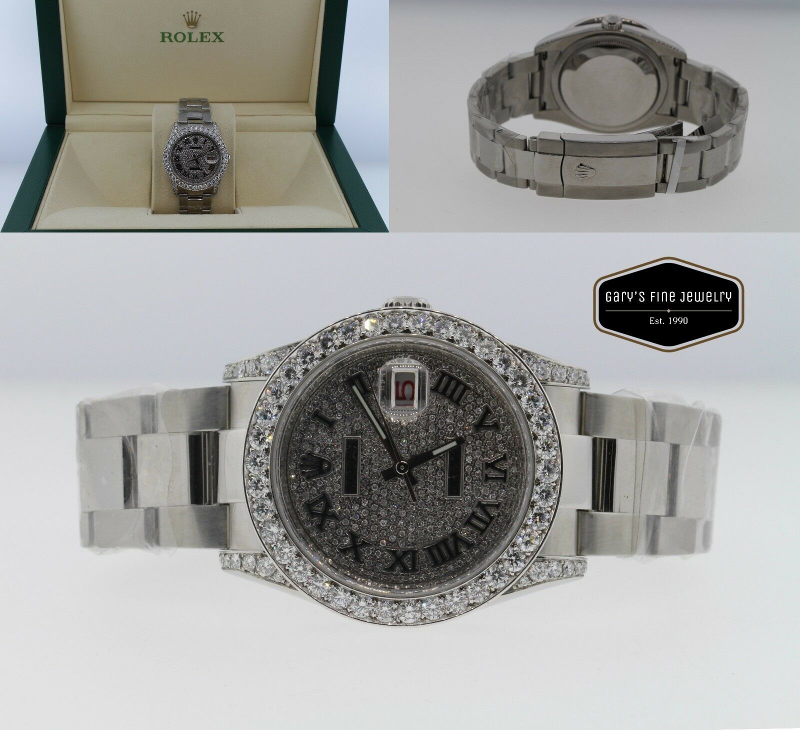 Rolex Datejust Oyster Perpetual 38mm with Custom Diamond Dial and Bezel 116234
