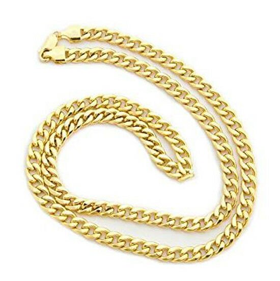 14K Yellow Gold 3mm Miami Cuban Link Box Clasp Lock Chain Necklace 1 14K Yellow Gold 3mm Miami Cuban Link Box Clasp Lock Chain Necklace