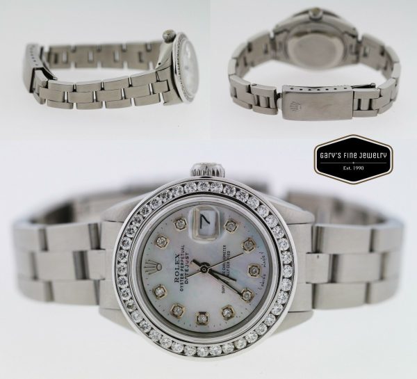 Rolex Datejust 6916 Diamond Mother of Pearl Dial & Diamond Bezel Ladies Watch