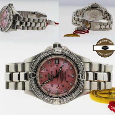 Breitling Superocean A17360 Automatic Stainless Steel Custom 1.5 CT Watch