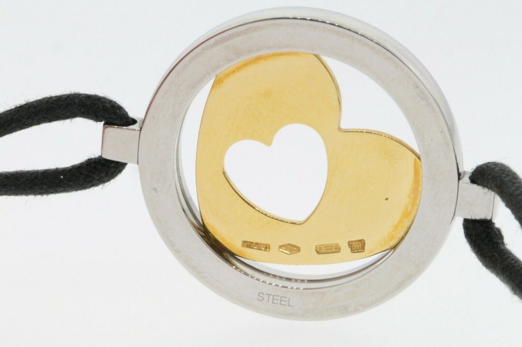 BVLGARI Tondo Heart 18K Yellow Gold & Stainless Steel Tondo Heart Bracelet