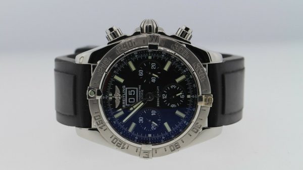Breitling Blackbird Automatic A44359 SS 44mm w/ Black Rubber Adjustable Band
