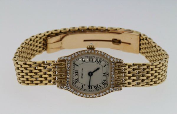 Cartier Tortue Paris 18K Yellow Gold & Diamond Ladies' Watch 156786 26MM - W3433