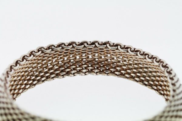 Tiffany & Co. Somerset Mesh .925 Sterling Silver Flexible Bangle Bracelet 57.7g