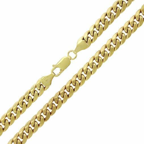 14K Yellow Gold 3mm Miami Cuban Link Box Clasp Lock Chain Necklace 3 14K Yellow Gold 3mm Miami Cuban Link Box Clasp Lock Chain Necklace