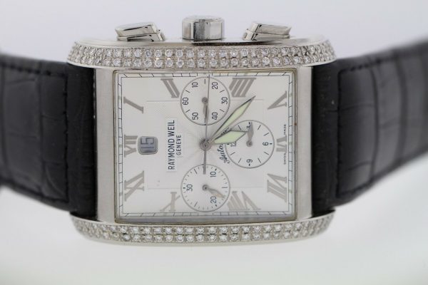 Raymond Weil Don Giovani 4875 White Dial Custom Dia Bezel (2.44ct G color SI1)