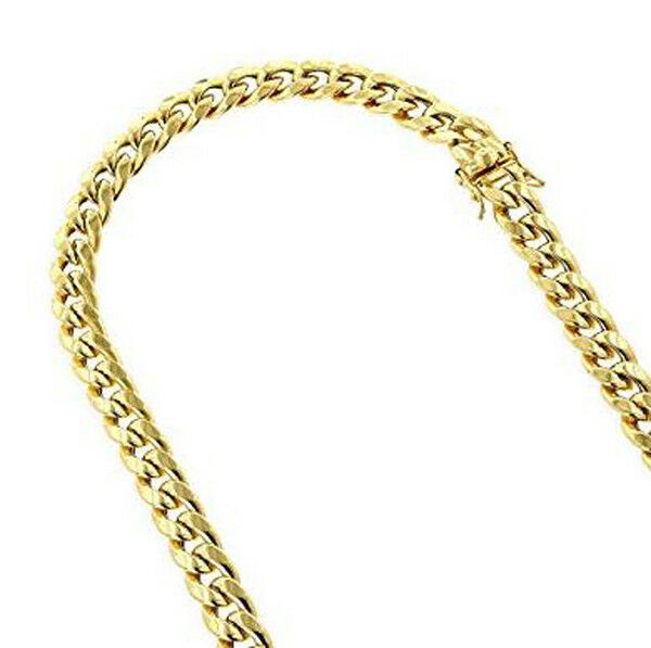 14K Yellow Gold Hollow Miami Cuban Link 5 14K Yellow Gold Hollow Miami Cuban Link 5.8mm Chain Necklace w/ Box Lock Clasp