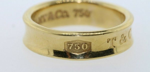 TIFFANY & CO.18k 750 Yellow Gold 1837 Concave 6MM Ring