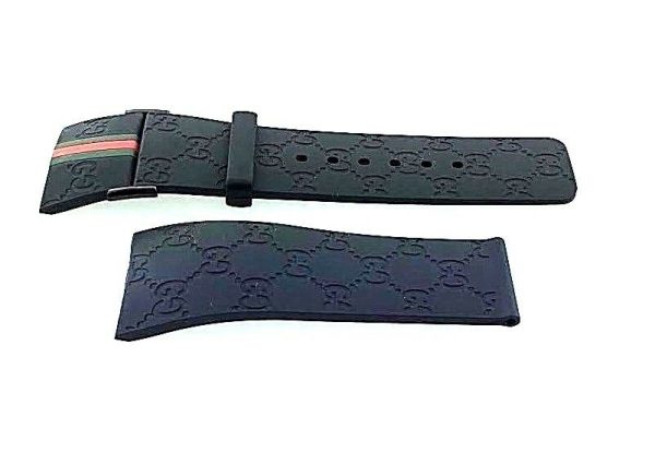 I Gucci 26mm Genuine Replacement Black Rubber Strap Men's I Gucci YA114207 Watch
