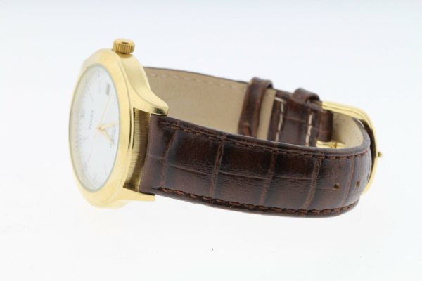 Timex Gold Plated Stainless Steel Case Women's Brown Leather 37mm Watch