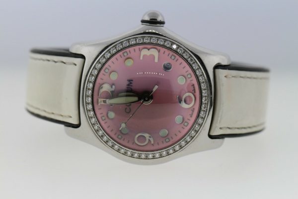 Corum Bubble 39.151.47 Ladies Diamond MOP Steel Date Quartz Watch