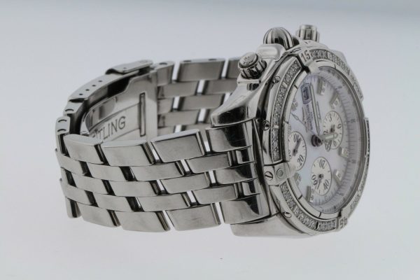 Breitling Evolution Chronomat A13356 43MM White Dial Men's Factory Diamond Watch