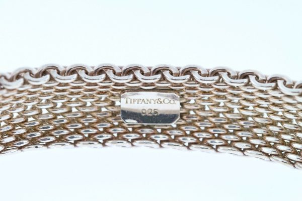 Tiffany & Co. Somerset Mesh .925 Sterling Silver Flexible Bangle Bracelet 57.7g