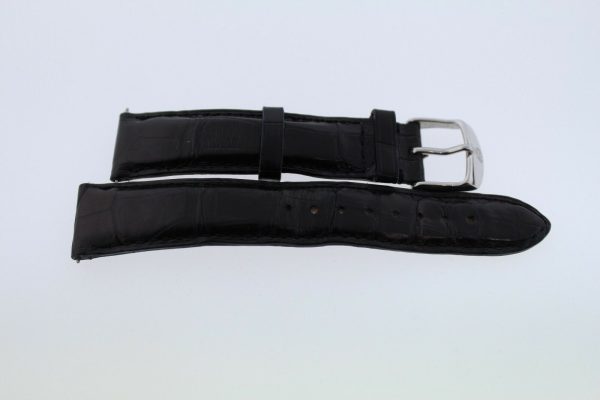 Michele 18mm Black Alligator Strap Band with SS Tang Buckle w/ Case