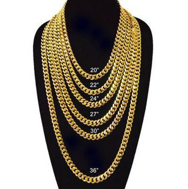 10K Yellow Gold 9.2mm Miami Cuban Link Box Clasp Lock Chain Necklace